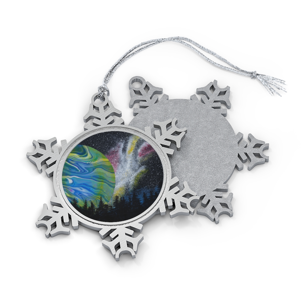 Pewter Snowflake Ornament - Blue Giant